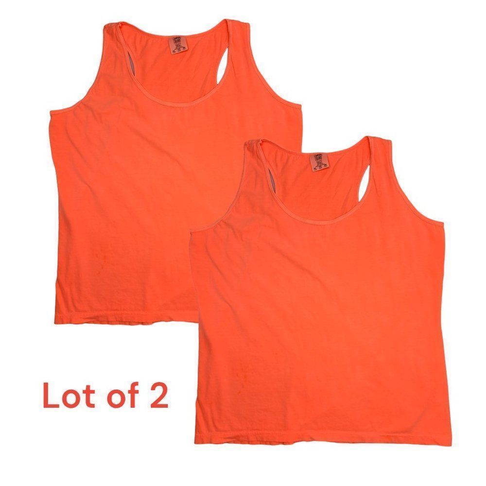 Lot of 2 Comfort Colors Garment-Dyed Women's Racerback Tank Top 4260L